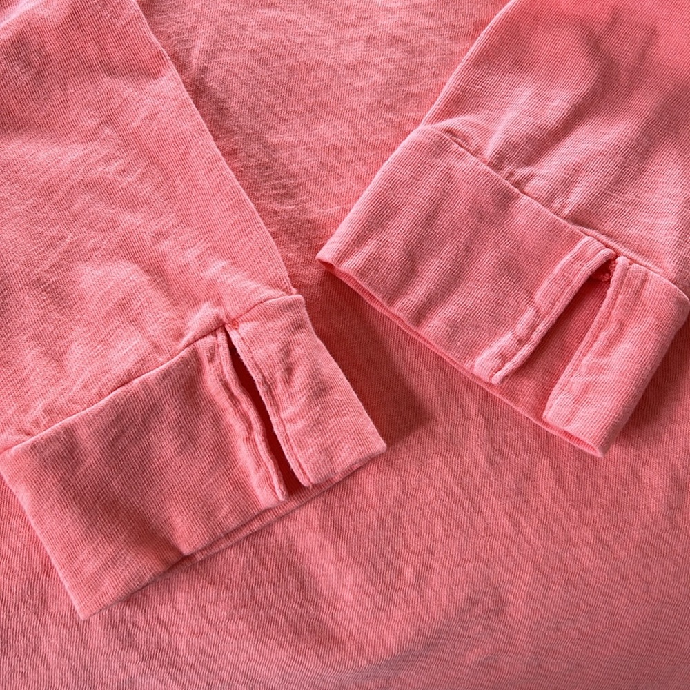 J Crew Slub Tee w Vented 3/4 Sleeves. Peach  Color Size S w MEASUREMENTS Cotton - Picture 9 of 9
